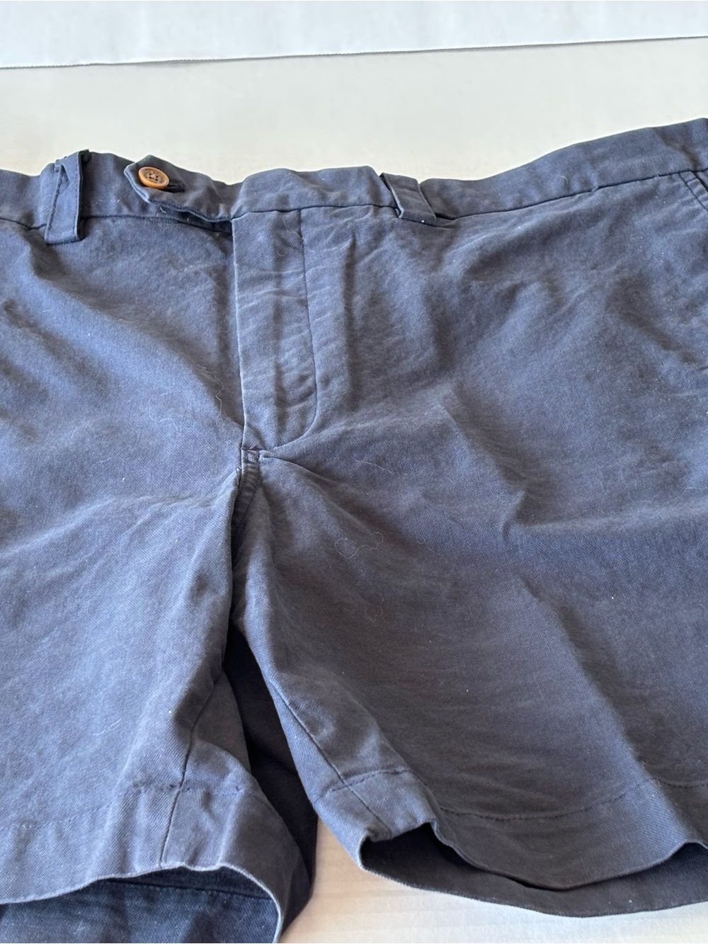 Brooks Brothers Navy Blue Flat-Front Cotton Shorts